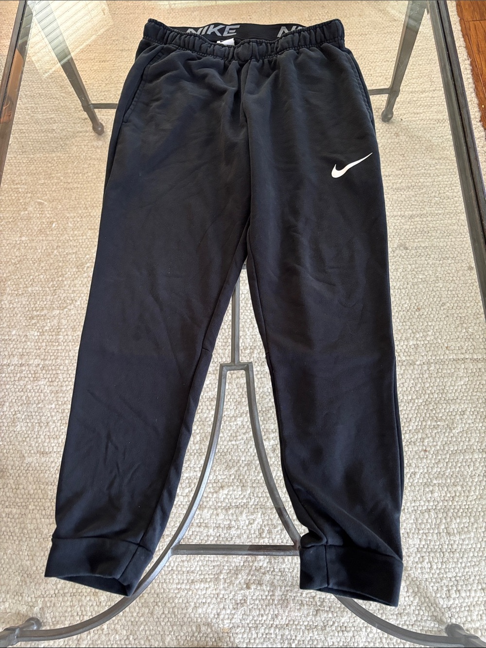 Nike Black Elastic-Waist Logo Joggers
